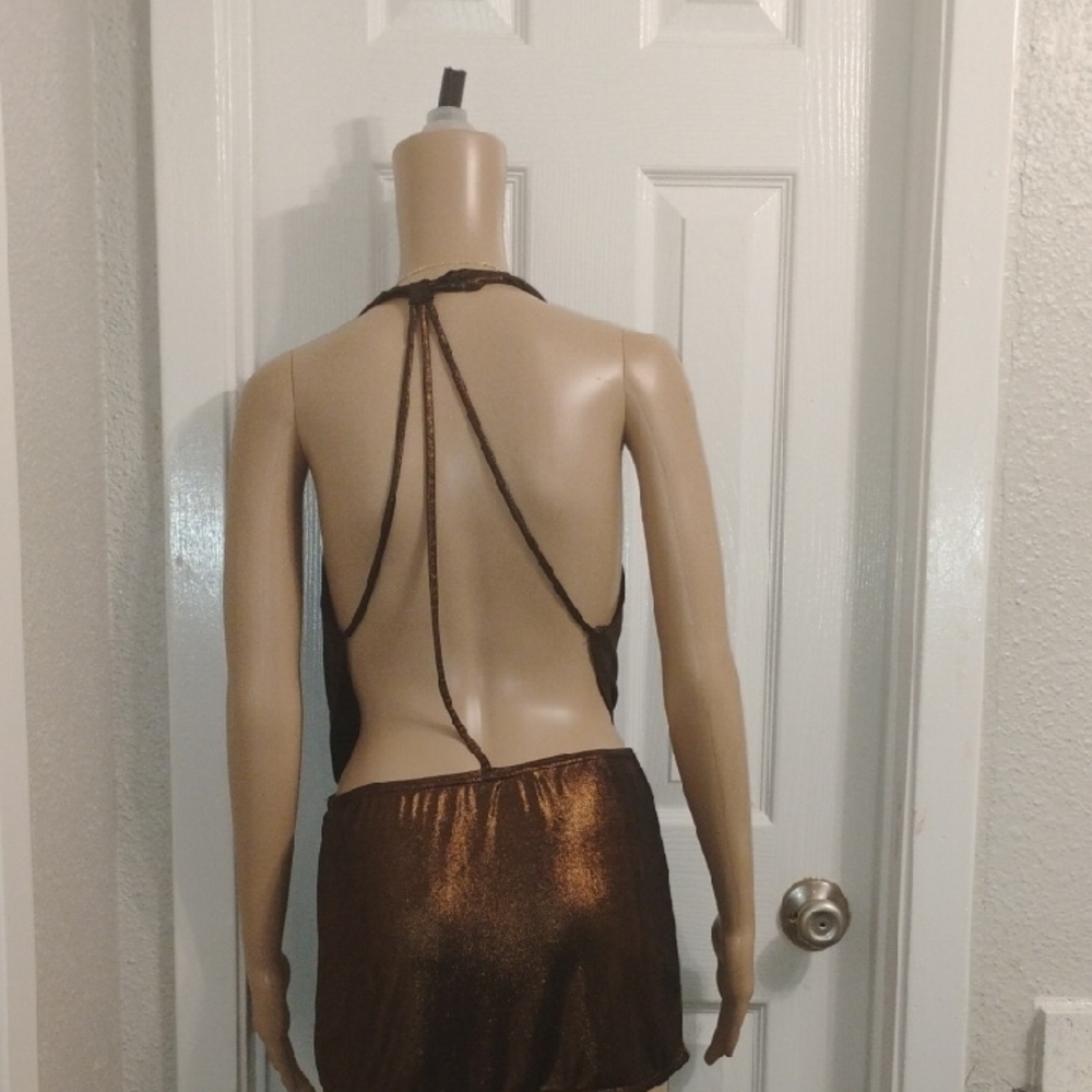 Elegant Brown Halter Dress - Picture 6 of 6